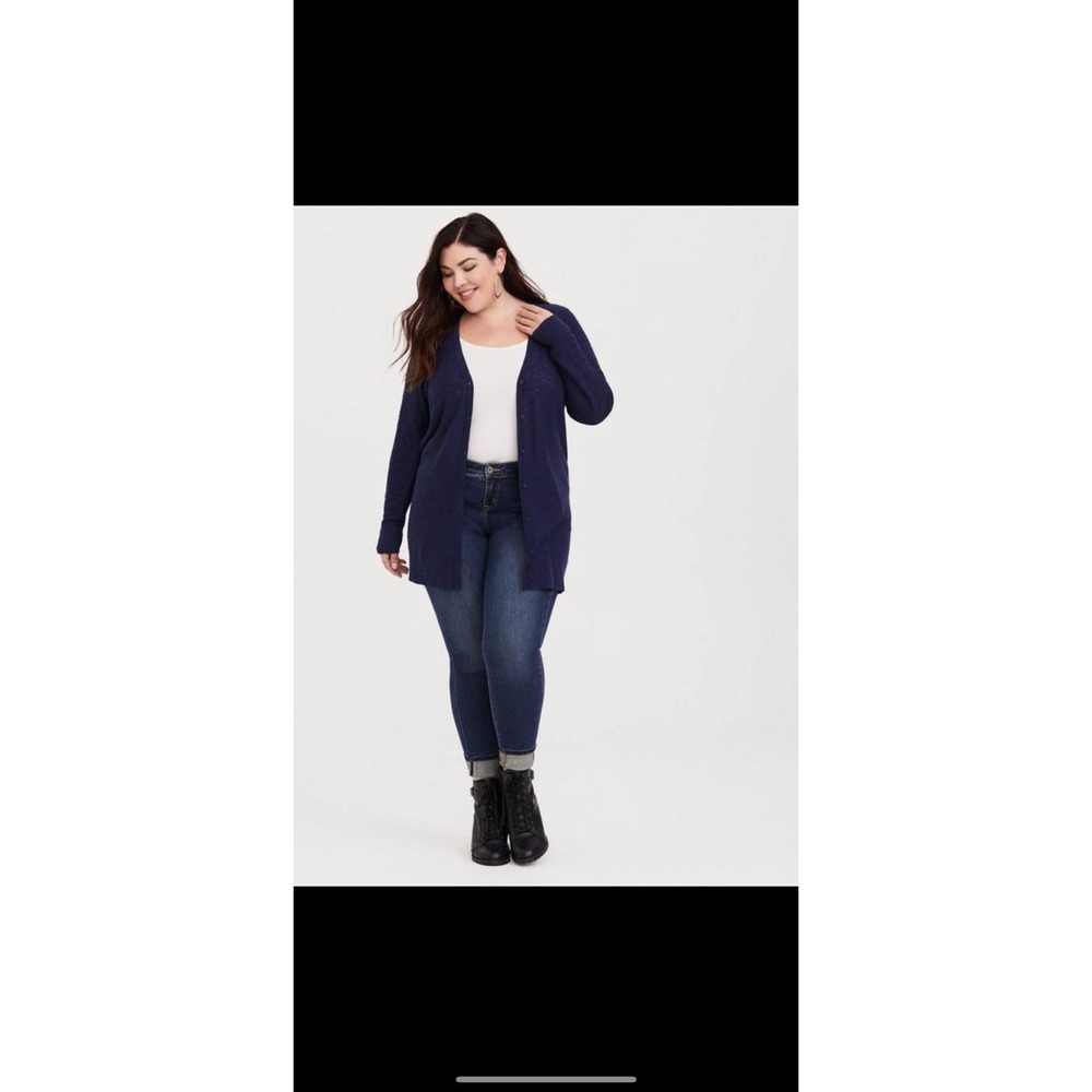 Torrid Slub Boyfriend Cardigan Button-Front Sweater Sz 1 = 1X